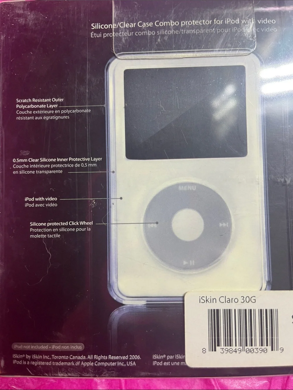 Skin Claro Clear Protective Case for iPod Classic 30GB Video 5thGen NRFB Sealed